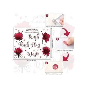 Juego de calcomanías de pared para baño cepillo de_2