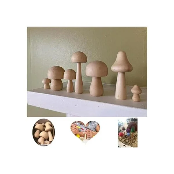 Juego de juguetes de madera sin terminar varios tamaños_3