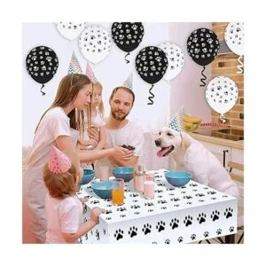 30 globos de látex con estampado de pata de perro_5