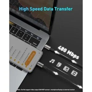 Cable USB C Baseus 100 W PD 5A QC 4.0 de carga rápida USB_5