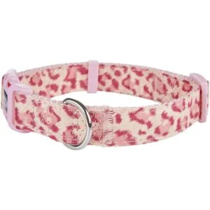 Petiry Elegante collar de leopardo rosa para perro tela_2