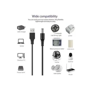 LIANSUM Cable de alimentación USB a CC de 5 V cable de_4