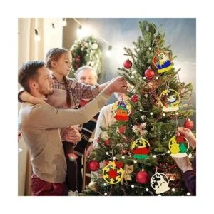 KIMOBER 30 rebanadas de madera de Navidad adornos para_5