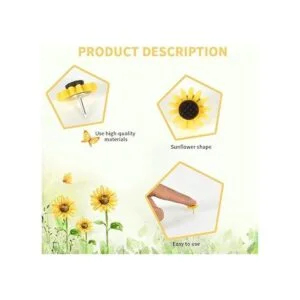 30 pines de girasol tachuelas decorativas de girasol para_3