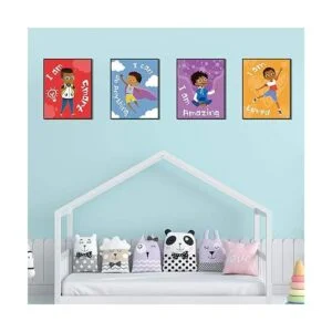 Juego de 9 carteles motivacionales para habitación de_4