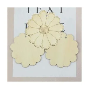 Creaides Adornos colgantes de madera con forma de flor de_4