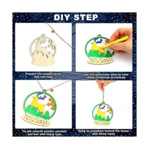 KIMOBER 30 rebanadas de madera de Navidad adornos para_7