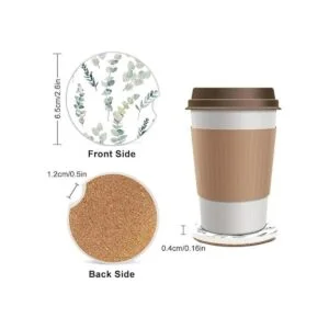 Portavasos absorbentes de acuarela de hojas verdes para_2