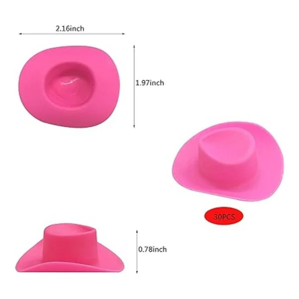30 piezas de plástico mini vaquero occidental sombrero_2