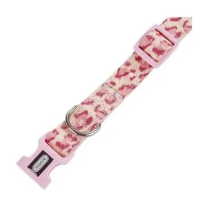 Petiry Elegante collar de leopardo rosa para perro tela_4