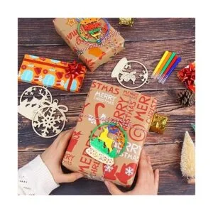 KIMOBER 30 rebanadas de madera de Navidad adornos para_3