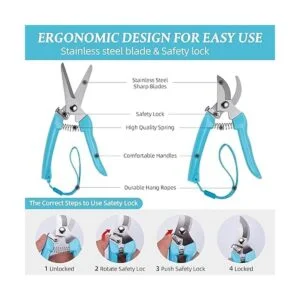 Tijeras de poda 3 tijeras de jardín cuchillas afiladas_3