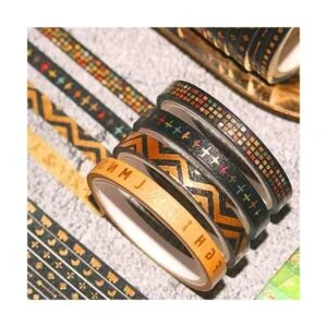 YUBX Juego de 26 rollos de cinta washi de tótem tribal_5