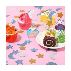 400 piezas de confeti de papel de estrella y luna con_5