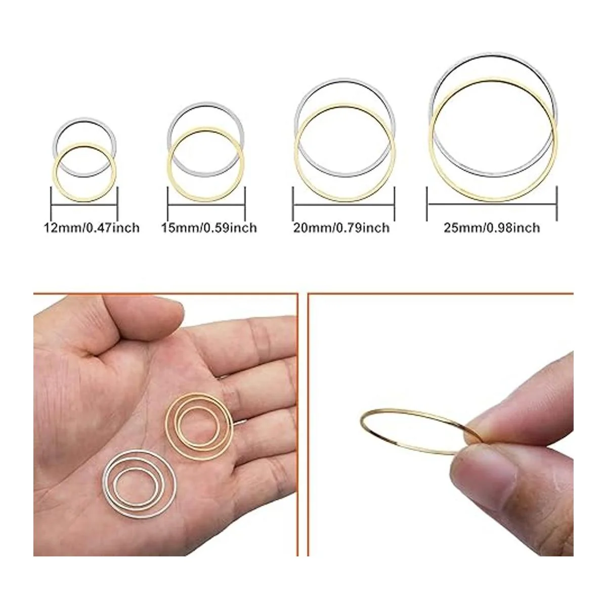 80 aretes de aro con cuentas circulares redondas para_3