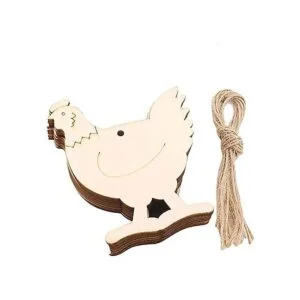 20 adornos colgantes de madera de pollo con agujero_7