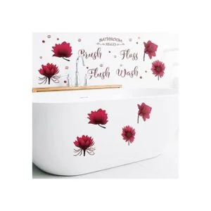 Juego de calcomanías de pared para baño cepillo de_4