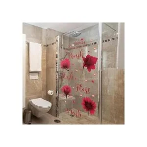 Juego de calcomanías de pared para baño cepillo de_6