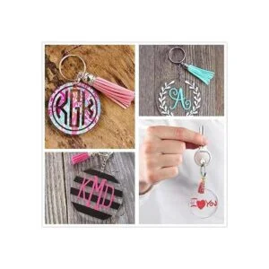 KINGFOREST 120 llaveros acrílicos en blanco incluyendo 30_3