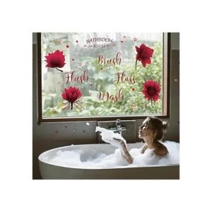 Juego de calcomanías de pared para baño cepillo de_5