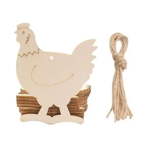 20 adornos colgantes de madera de pollo con agujero_3