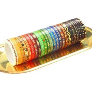 YUBX Juego de 26 rollos de cinta washi de tótem tribal_3