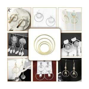 80 aretes de aro con cuentas circulares redondas para_5