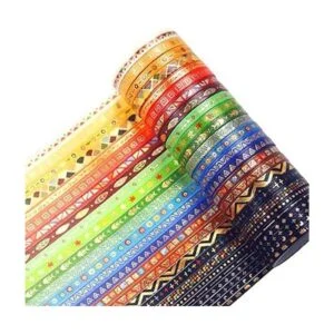 YUBX Juego de 26 rollos de cinta washi de tótem tribal_2