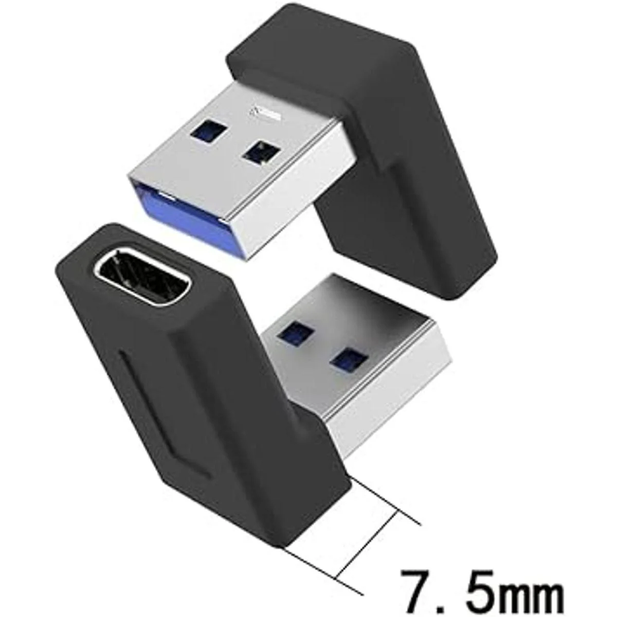 Adaptador de ángulo recto USB A macho a USB C hembra_3