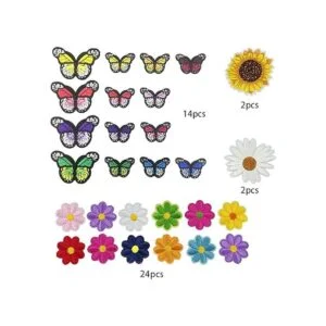 42 parches bordados de mariposa para planchar con flores_2