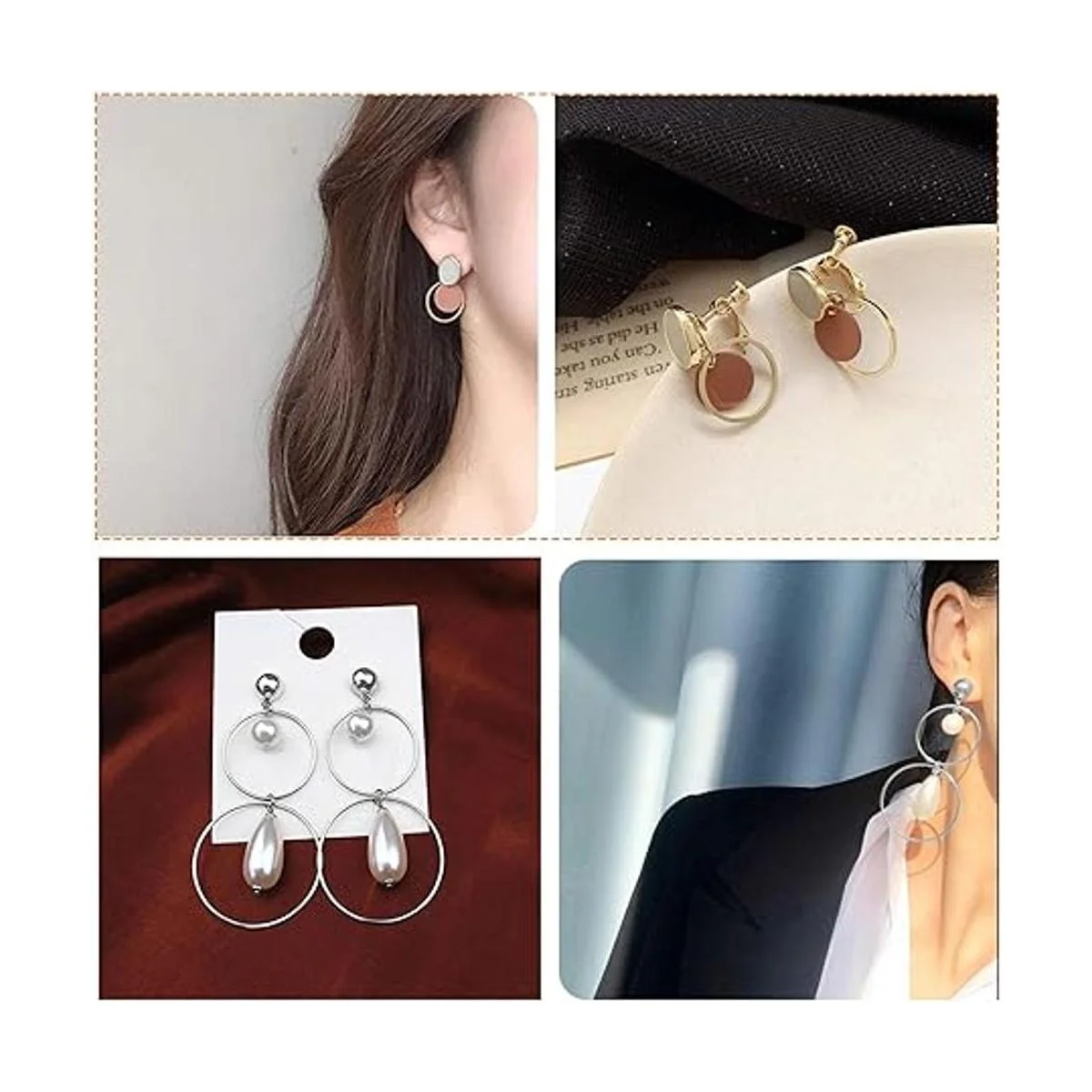 80 aretes de aro con cuentas circulares redondas para_6