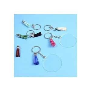 KINGFOREST 120 llaveros acrílicos en blanco incluyendo 30_6