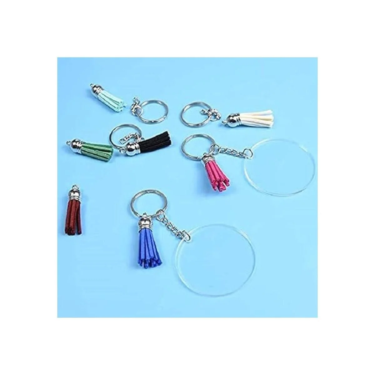 KINGFOREST 120 llaveros acrílicos en blanco incluyendo 30_6