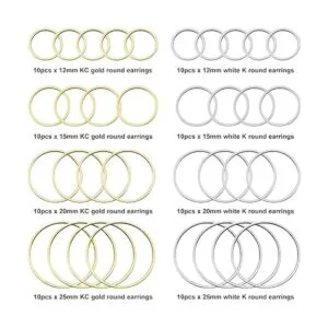 80 aretes de aro con cuentas circulares redondas para_2