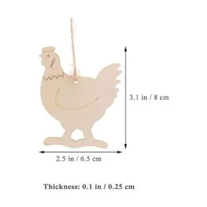 20 adornos colgantes de madera de pollo con agujero_2