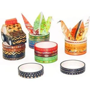 YUBX Juego de 26 rollos de cinta washi de tótem tribal_4
