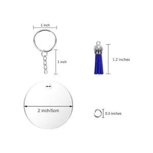 KINGFOREST 120 llaveros acrílicos en blanco incluyendo 30_2