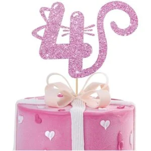 Decoración para pasteles de gato de cuatro años_1