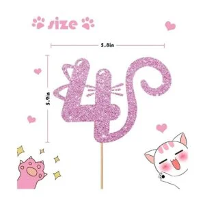 Decoración para pasteles de gato de cuatro años_2
