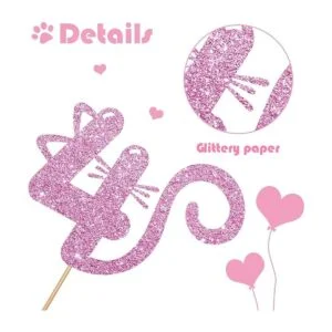 Decoración para pasteles de gato de cuatro años_3