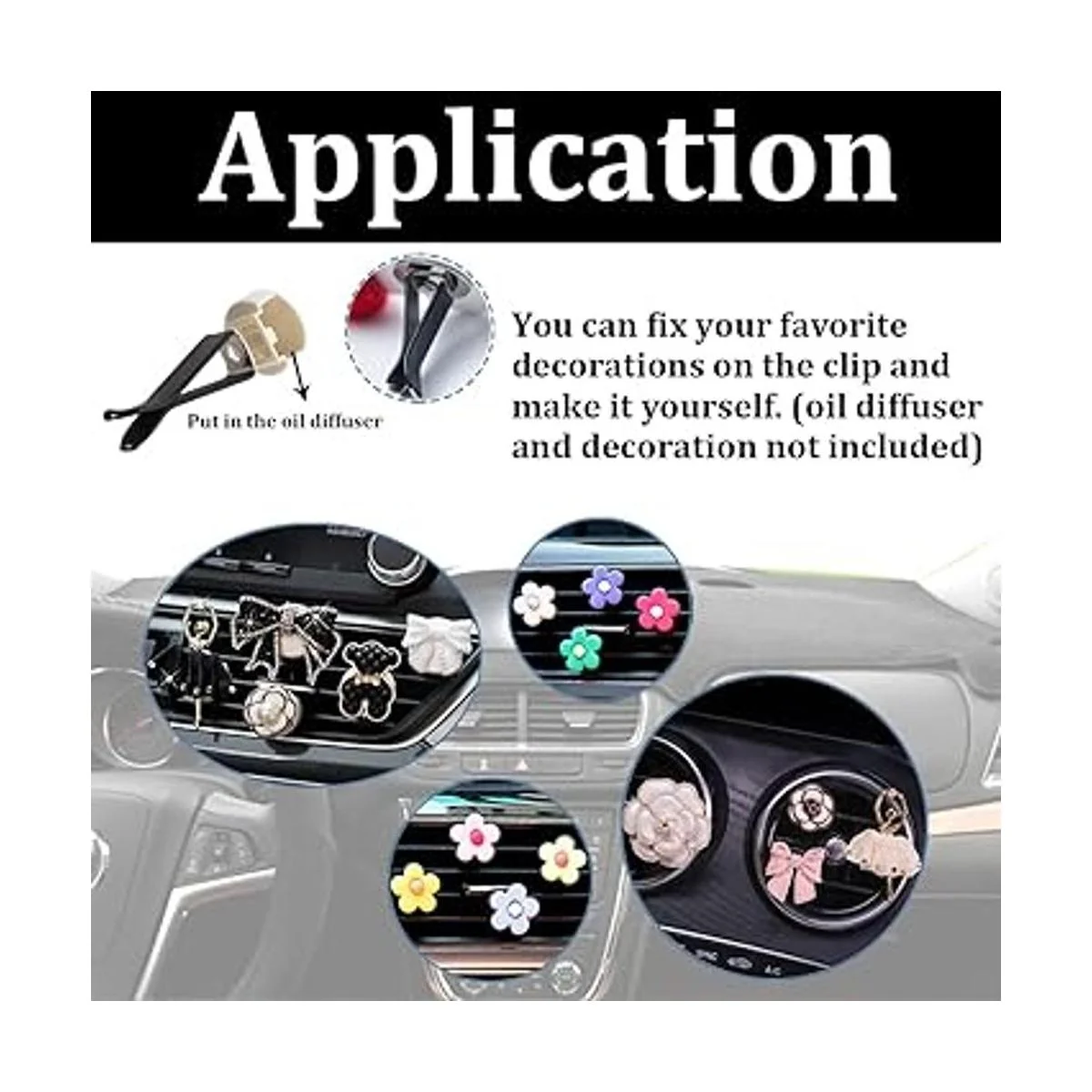 Dianrui 40 clips de ventilación de automóvil con cabeza_3