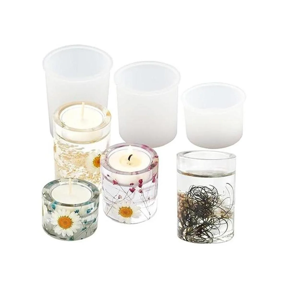 3 piezas de candelita titular de vela votiva molde de_1