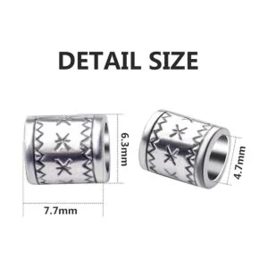 100 unidades de cuentas espaciadoras de plata antigua con_3