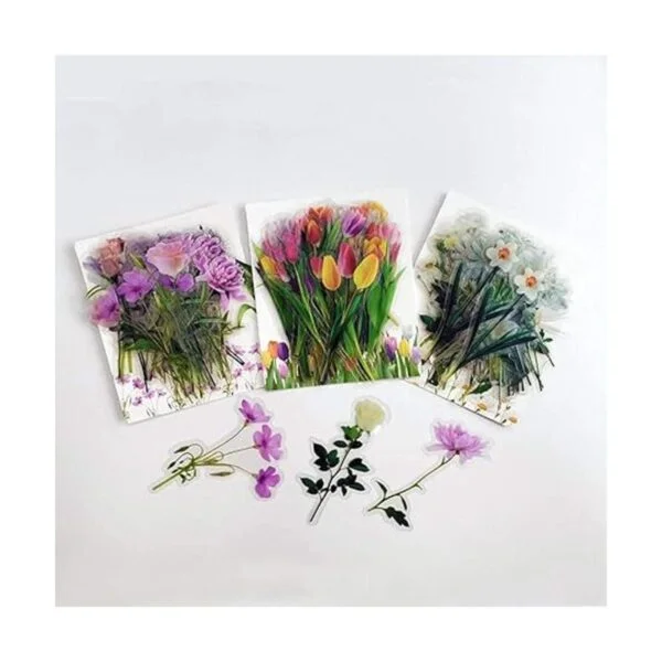 240 pegatinas de flores transparentes DIY decorativas_7