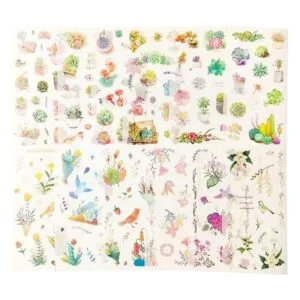 36 hojas de calcomanías Washi de acuarela para diario_3