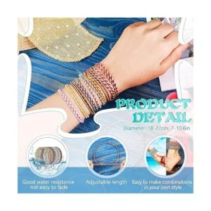30 pulseras de la amistad pulsera trenzada tejida hecha a_2