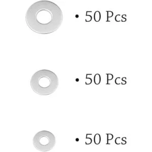 Mulutoo Juego de 150 arandelas redondas plateadas con_3