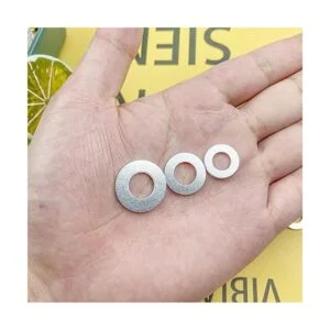 Mulutoo Juego de 150 arandelas redondas plateadas con_5