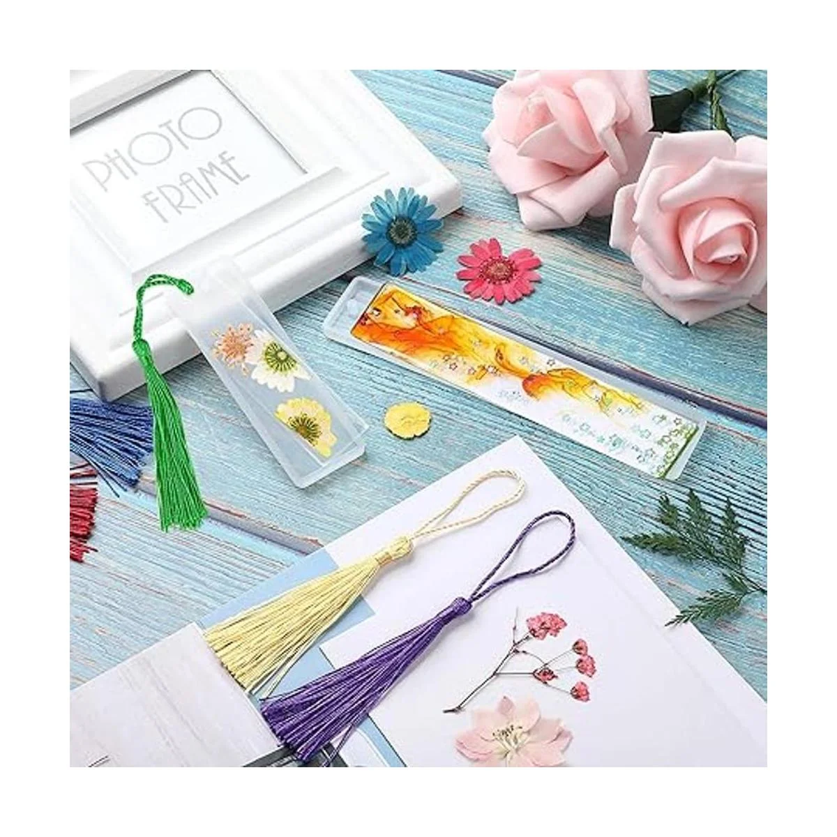 Juego de 20 moldes de resina de marcapáginas 10 moldes de_4