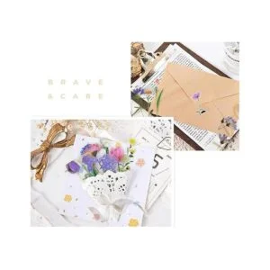 240 pegatinas de flores transparentes DIY decorativas_2